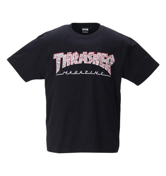 大きいサイズ メンズ THRASHER 半袖 Tシャツ ブラック 1278-1501-2 3L 4L 5L 6L 8L