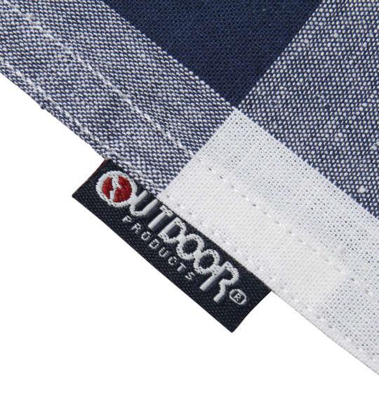 大きいサイズ メンズ OUTDOOR PRODUCTS 綿麻 ブロック チェック 半袖 シャツ ネイビー × ホワイト 1257-1201-1 3L 4L 5L 6L 8L