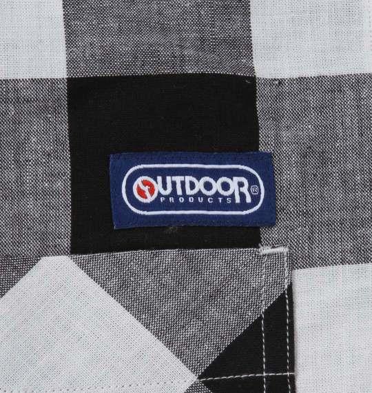 大きいサイズ メンズ OUTDOOR PRODUCTS 綿麻 ブロック チェック 半袖 シャツ ブラック × ホワイト 1257-1201-2 3L 4L 5L 6L 8L