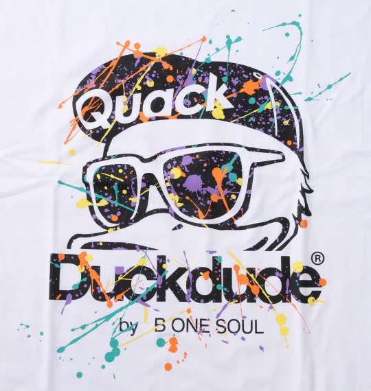 大きいサイズ メンズ b-one-soul DUCK DUDE スプラッシュ 半袖 Tシャツ ホワイト 1258-1520-1 3L 4L 5L 6L
