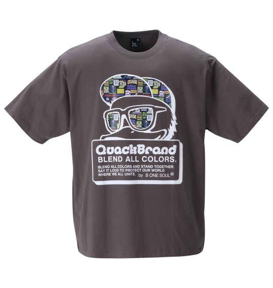 大きいサイズ メンズ b-one-soul DUCK DUDE スティッキー 半袖 Tシャツ チャコール 1258-1522-1 3L 4L 5L 6L