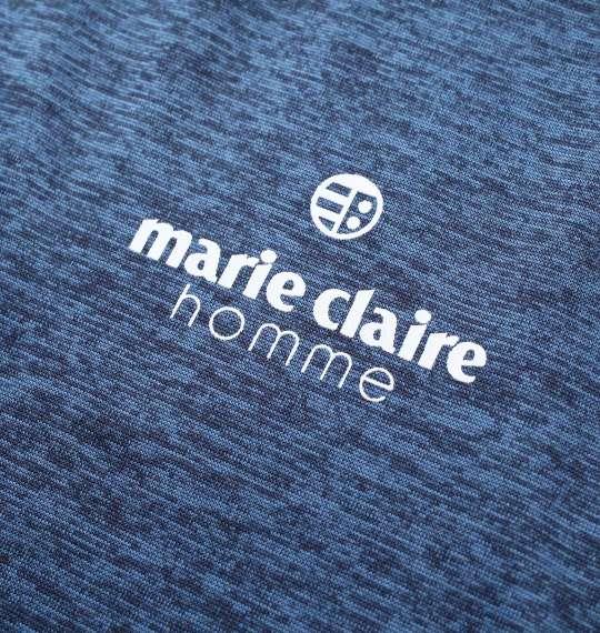 大きいサイズ メンズ marie claire homme DRY カチオン 半袖 Tシャツ + DRY メッシュ ハーフパンツ ネイビー杢 × チャコール 1259-1232-1 3L 4L 5L 6L 8L