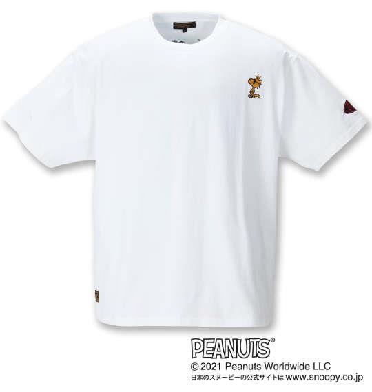 大きいサイズ メンズ FLAGSTAFF × PEANUTS スヌーピーコラボ 半袖 Tシャツ ホワイト 1278-1525-1 3L 4L 5L 6L 8L