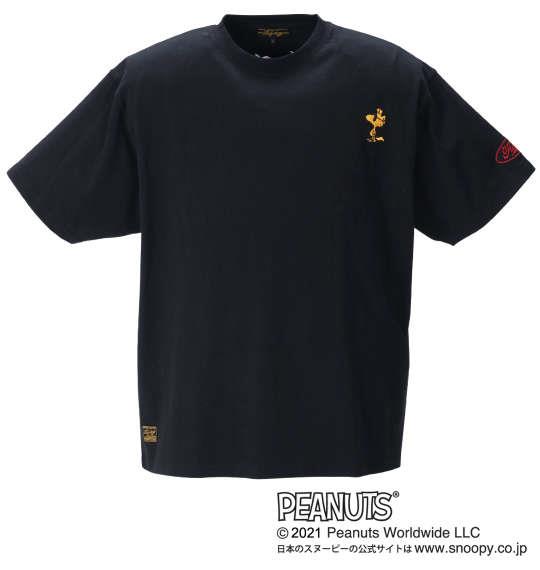 大きいサイズ メンズ FLAGSTAFF × PEANUTS スヌーピーコラボ 半袖 Tシャツ ブラック 1278-1525-2 3L 4L 5L 6L 8L