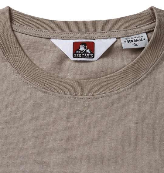 大きいサイズ メンズ BEN DAVIS ミニゴリ刺繍 半袖 Tシャツ ベージュ 1278-1581-1 3L 4L 5L 6L
