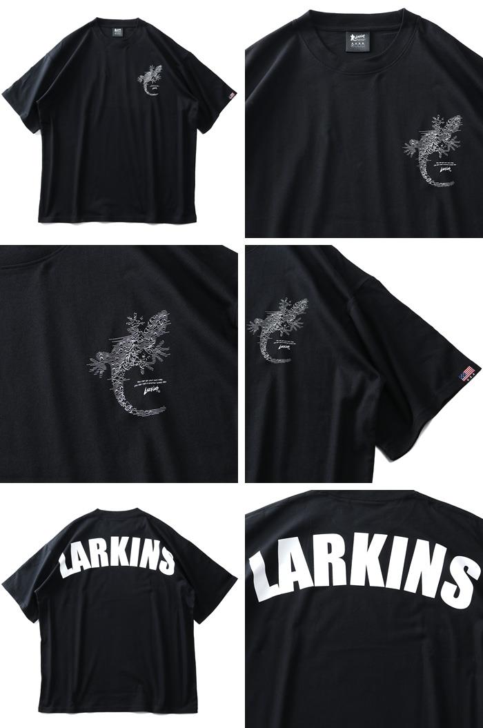 【WEB限定価格】大きいサイズ メンズ LARKiNS ラーキンス バックロゴ 半袖 Tシャツ l1037-364