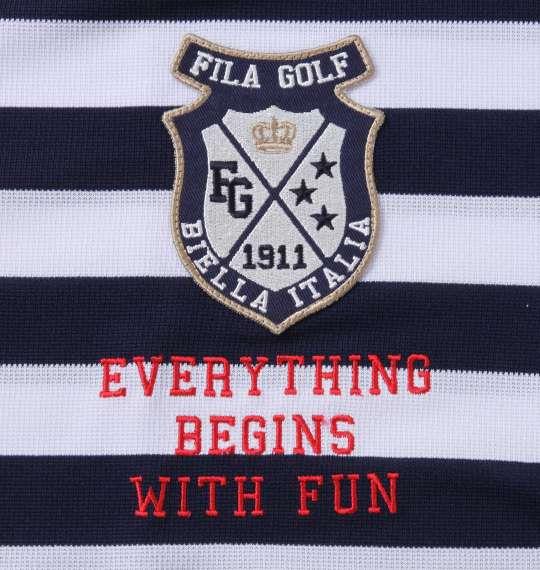 【golf1】大きいサイズ メンズ FILA GOLF ボーダー ラガー 半袖 シャツ ネイビー 1278-1271-1 3L 4L 5L 6L