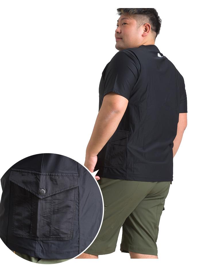 【WEB限定価格】大きいサイズ メンズ BH ビィエイチ 両脇ポケット付 ストレッチ 半袖 Tシャツ bh-t210284