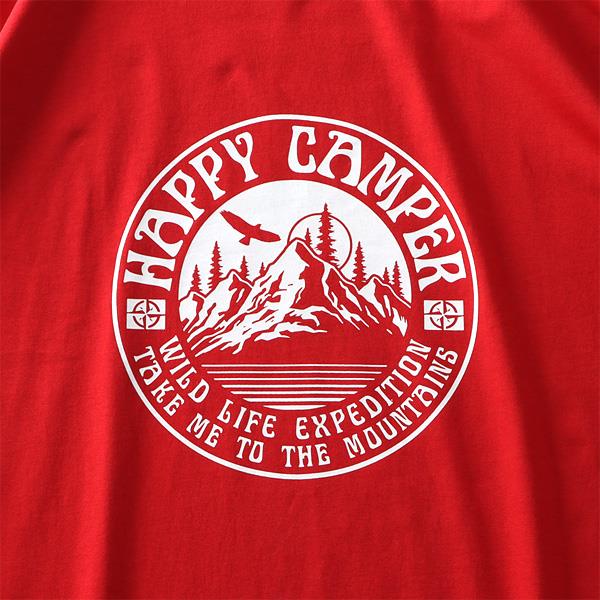 【WEB限定価格】大きいサイズ メンズ DANIEL DODD オーガニックコットン プリント 半袖 Tシャツ HAPPY CAMPER azt-210235