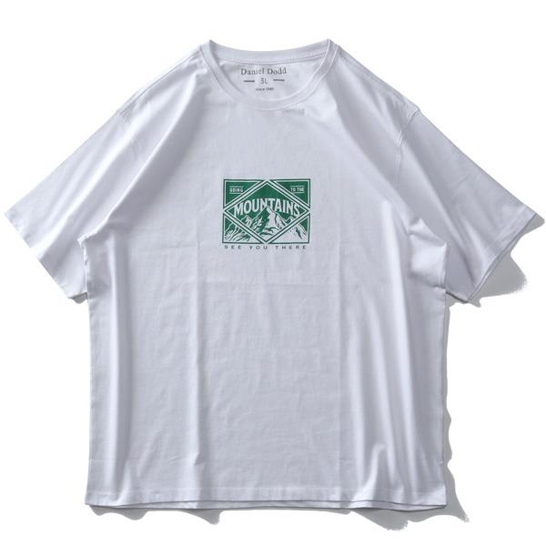 【WEB限定価格】大きいサイズ メンズ DANIEL DODD オーガニックコットン プリント 半袖 Tシャツ MOUNTAINS azt-210236