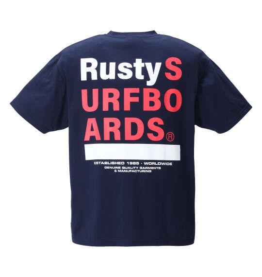 大きいサイズ メンズ RUSTY プリント 半袖 Tシャツ ネイビー 1278-1256-1 3L 4L 5L 6L 8L