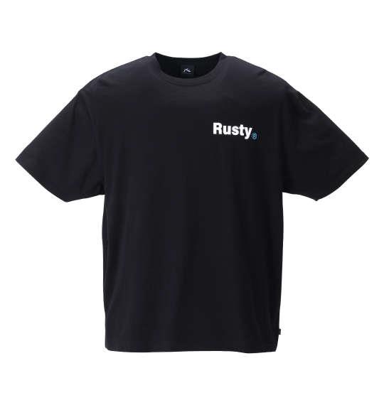 大きいサイズ メンズ RUSTY プリント 半袖 Tシャツ ブラック 1278-1256-2 3L 4L 5L 6L 8L