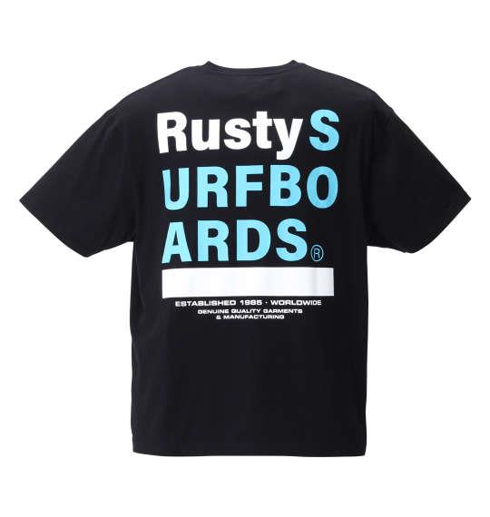 大きいサイズ メンズ RUSTY プリント 半袖 Tシャツ ブラック 1278-1256-2 3L 4L 5L 6L 8L