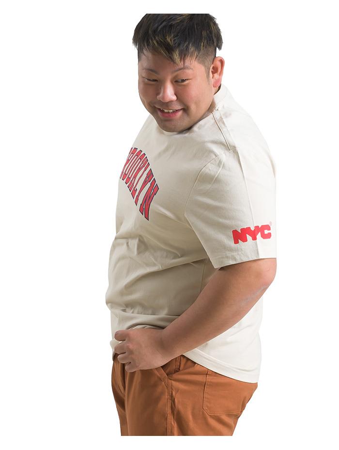 【WEB限定価格】大きいサイズ メンズ NYC ヘビーウェイト プリント 半袖 Tシャツ BROOKLYN nyc-t210287