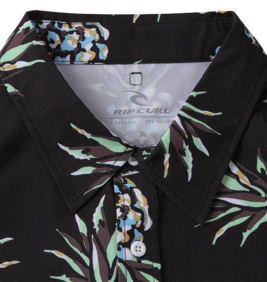 大きいサイズ メンズ RIP CURL UV ストレッチ 半袖 シャツ ブラック 1277-1220-2 3L 4L 5L 6L
