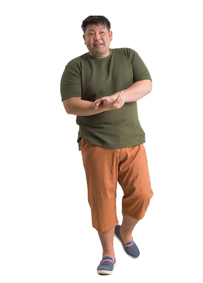 【WEB限定価格】【kk0728】大きいサイズ メンズ DANIEL DODD リネンブレンド ストレッチ クロップド パンツ ハーフパンツ 麻混 azsp-1488