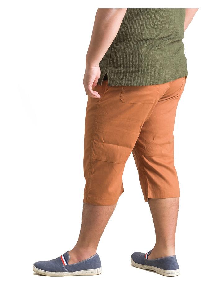 【WEB限定価格】【kk0728】大きいサイズ メンズ DANIEL DODD リネンブレンド ストレッチ クロップド パンツ ハーフパンツ 麻混 azsp-1488