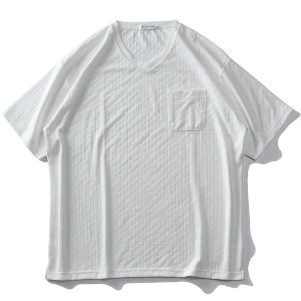 【WEB限定価格】大きいサイズ メンズ PLEGGI プレッジ ジャガード Vネック 半袖 Tシャツ 61-43046-2