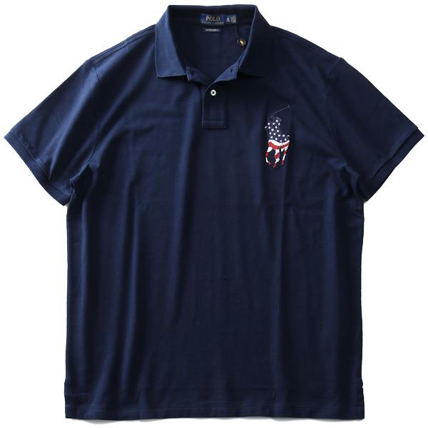 【WEB限定価格】大きいサイズ メンズ POLO RALPH LAUREN ポロ ラルフローレン ビッグロゴ刺繍 鹿の子 半袖 ポロシャツ USA直輸入 710794793