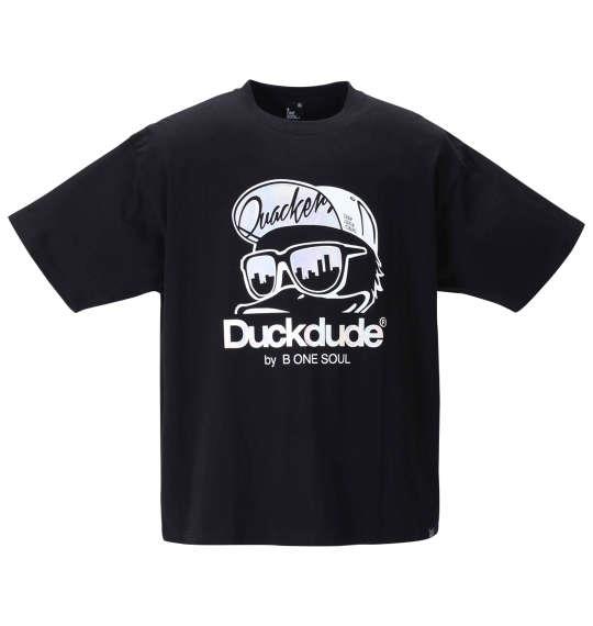 大きいサイズ メンズ b-one-soul DUCK DUDE メタリック 半袖 Tシャツ ブラック 1258-1521-2 3L 4L 5L 6L