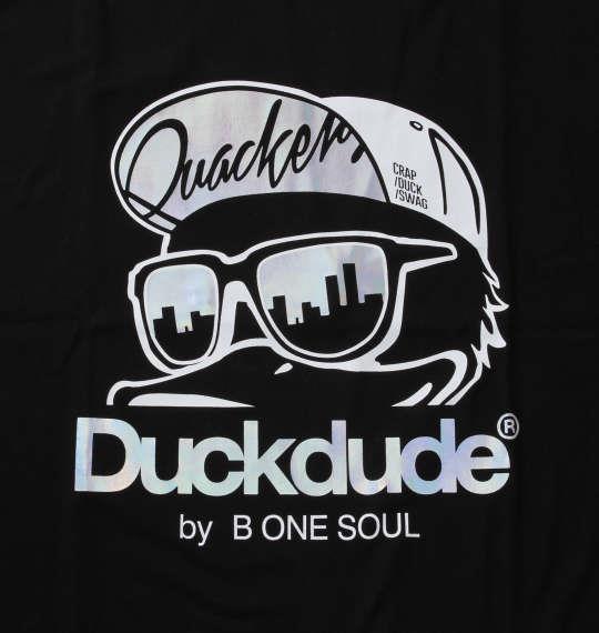 大きいサイズ メンズ b-one-soul DUCK DUDE メタリック 半袖 Tシャツ ブラック 1258-1521-2 3L 4L 5L 6L