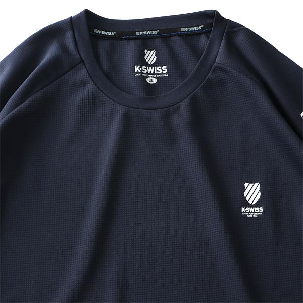 大きいサイズ メンズ K SWISS 吸汗速乾 プリント 半袖 Tシャツ 消臭 k2121k