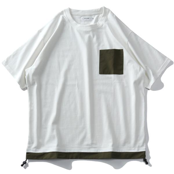 【WEB限定価格】大きいサイズ メンズ ATELANE アテレーン ナイロンポケット付 半袖 Tシャツ 21a-14166-b