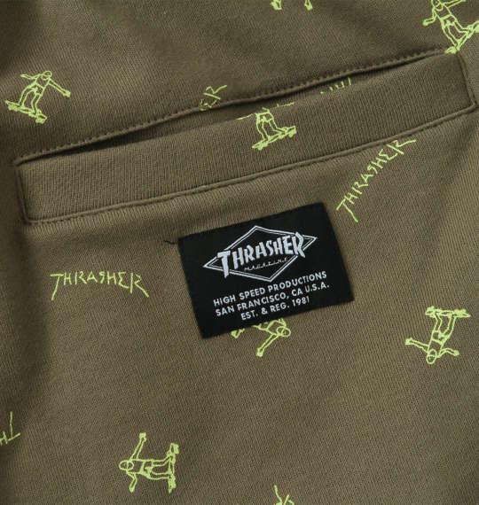 大きいサイズ メンズ THRASHER 総柄 プリント ハーフパンツ カーキ 1274-1280-1 3L 4L 5L 6L 8L