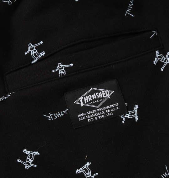 大きいサイズ メンズ THRASHER 総柄 プリント ハーフパンツ ブラック 1274-1280-2 3L 4L 5L 6L 8L