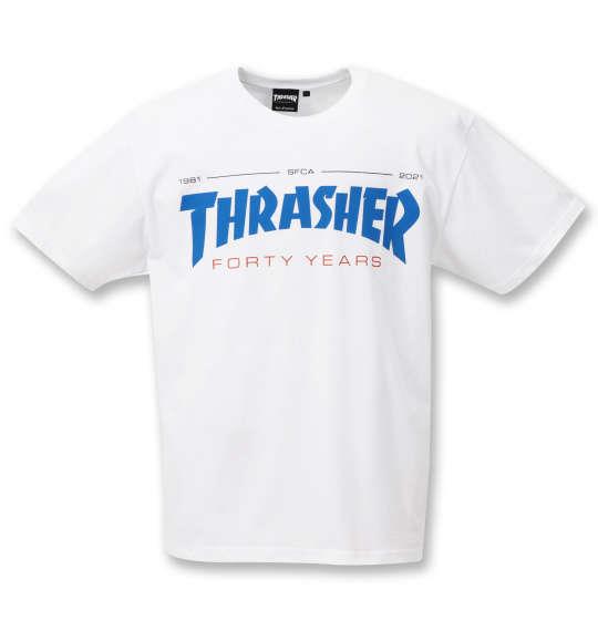大きいサイズ メンズ THRASHER 半袖 Tシャツ ホワイト 1278-1502-1 3L 4L 5L 6L 8L