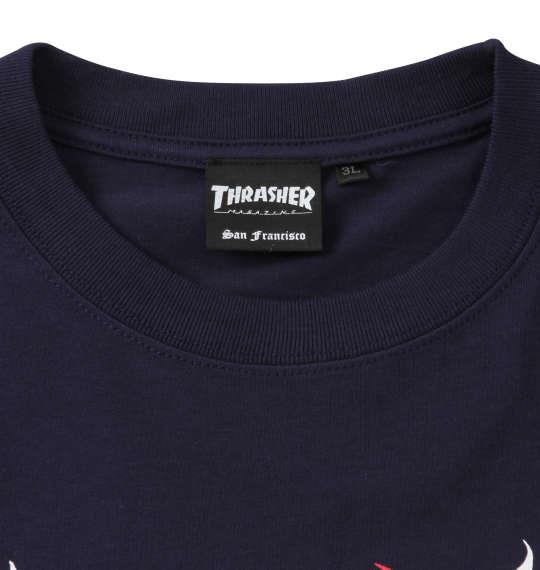 大きいサイズ メンズ THRASHER 半袖 Tシャツ ネイビー 1278-1503-1 3L 4L 5L 6L 8L