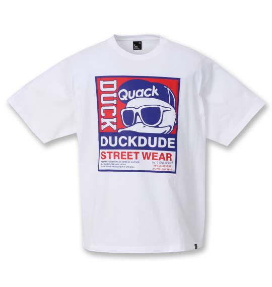 大きいサイズ メンズ b-one-soul DUCK DUDE STOREロゴ 半袖 Tシャツ ホワイト 1258-1525-1 3L 4L 5L 6L