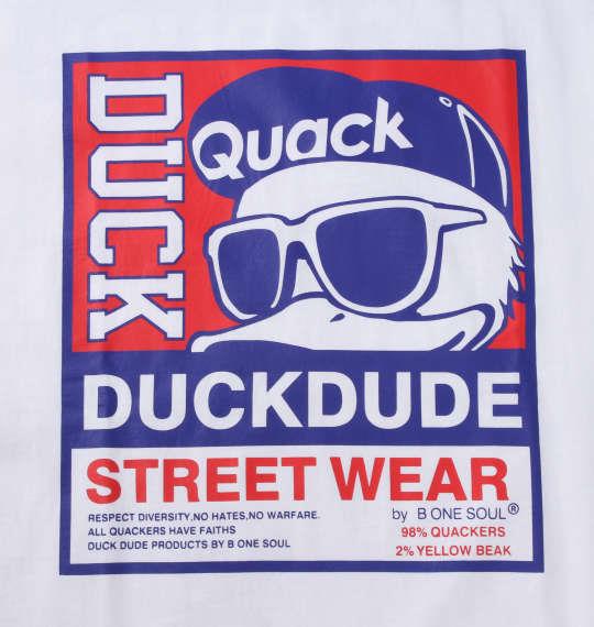 大きいサイズ メンズ b-one-soul DUCK DUDE STOREロゴ 半袖 Tシャツ ホワイト 1258-1525-1 3L 4L 5L 6L