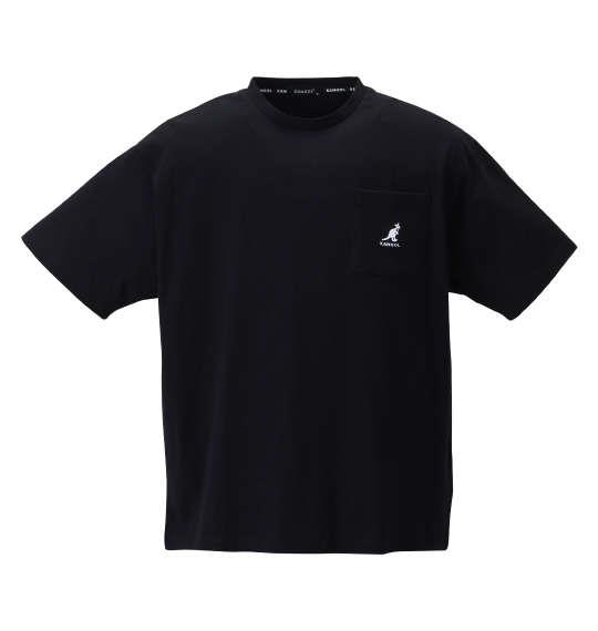 大きいサイズ メンズ KANGOL 胸ポケット付ロゴプリント 半袖 Tシャツ ブラック 1278-1520-2 3L 4L 5L 6L 8L