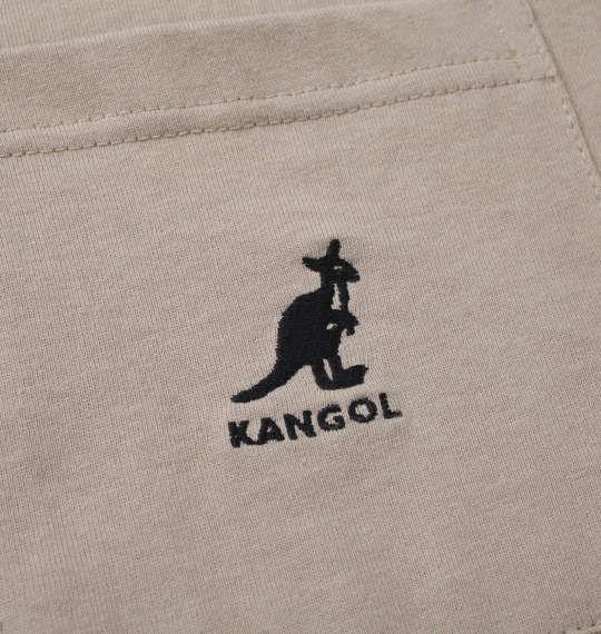 大きいサイズ メンズ KANGOL 胸ポケット付ロゴプリント 半袖 Tシャツ ベージュ 1278-1520-3 3L 4L 5L 6L 8L