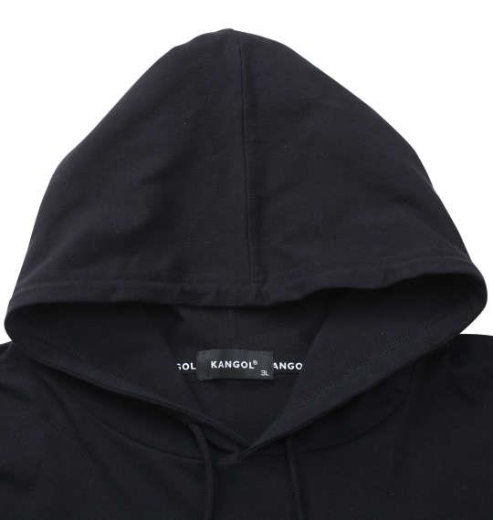 大きいサイズ メンズ KANGOL フロッキープリント 半袖 T パーカー ブラック 1278-1522-2 3L 4L 5L 6L 8L