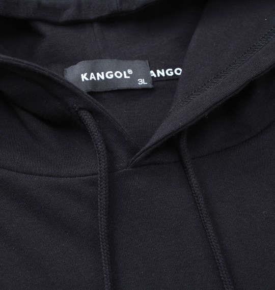 大きいサイズ メンズ KANGOL フロッキープリント 半袖 T パーカー ブラック 1278-1522-2 3L 4L 5L 6L 8L