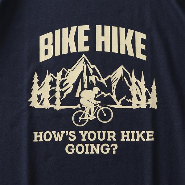 【WEB限定価格】大きいサイズ メンズ DANIEL DODD オーガニックコットン プリント 半袖 Tシャツ BIKE HIKE azt-210260