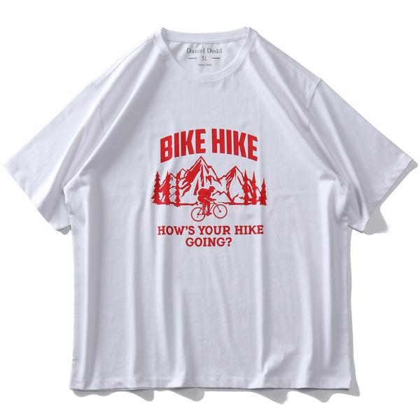 【WEB限定価格】大きいサイズ メンズ DANIEL DODD オーガニックコットン プリント 半袖 Tシャツ BIKE HIKE azt-210260