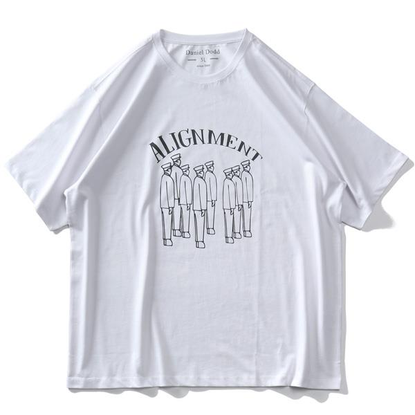 【WEB限定価格】大きいサイズ メンズ DANIEL DODD オーガニックコットン プリント 半袖 Tシャツ ALIGNMENT azt-210265