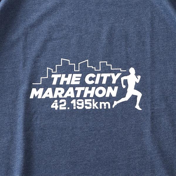 【WEB限定価格】大きいサイズ メンズ DANIEL DODD オーガニックコットン プリント 半袖 Tシャツ THE CITY MARATHON azt-210267