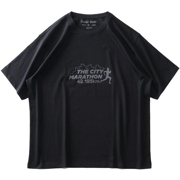 【WEB限定価格】大きいサイズ メンズ DANIEL DODD オーガニックコットン プリント 半袖 Tシャツ THE CITY MARATHON azt-210267