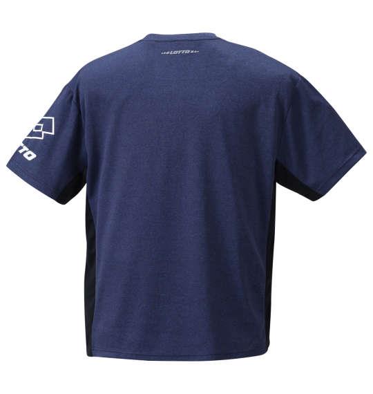 大きいサイズ メンズ LOTTO DRY メッシュ 杢 半袖 Tシャツ ネイビー 1278-1540-1 3L 4L 5L 6L 8L