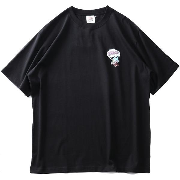 大きいサイズ メンズ VISION STREET WEAR コミックキャラ 発泡プリント 半袖 Tシャツ 1505734