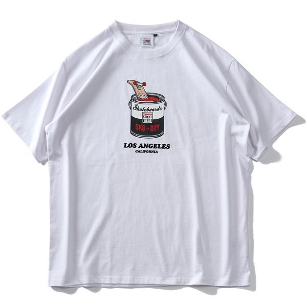 大きいサイズ メンズ VISION STREET WEAR ペンキ缶イラスト フロッキー プリント 半袖 Tシャツ 1505736