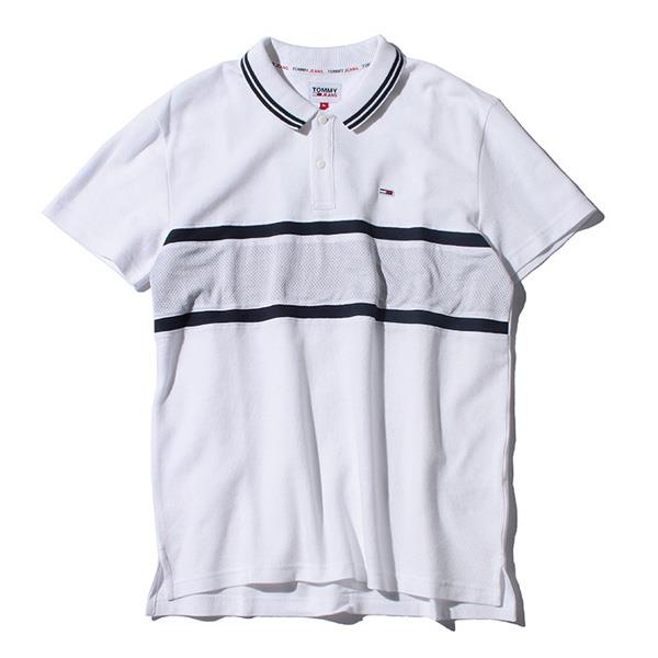 【WEB限定価格】大きいサイズ メンズ TOMMY JEANS トミージーンズ ボーダー柄 鹿の子 半袖 ポロシャツ USA直輸入 dm0dm10325