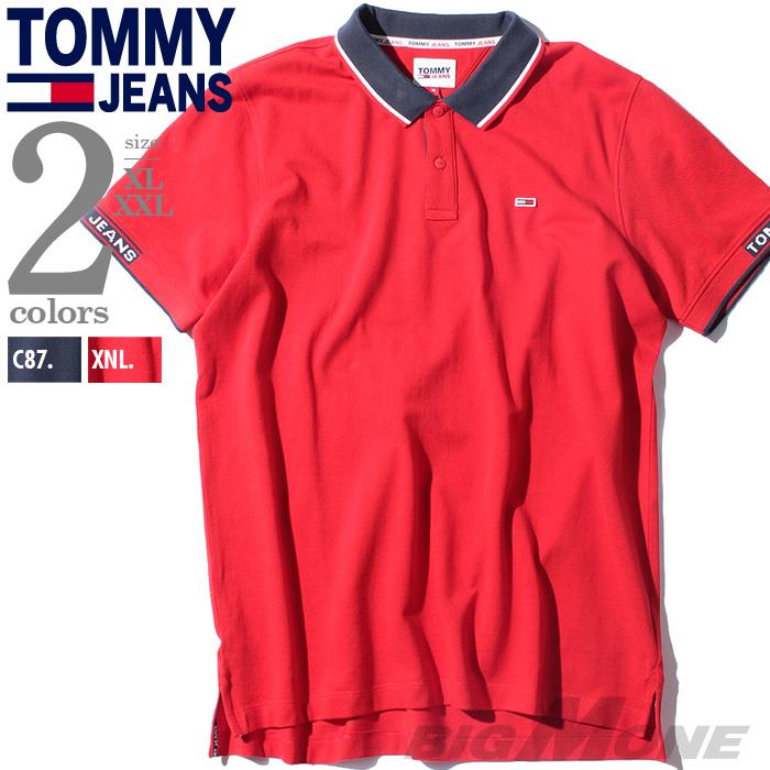 【WEB限定価格】大きいサイズ メンズ TOMMY JEANS トミージーンズ 鹿の子 半袖 ポロシャツ USA直輸入 dm0dm10326