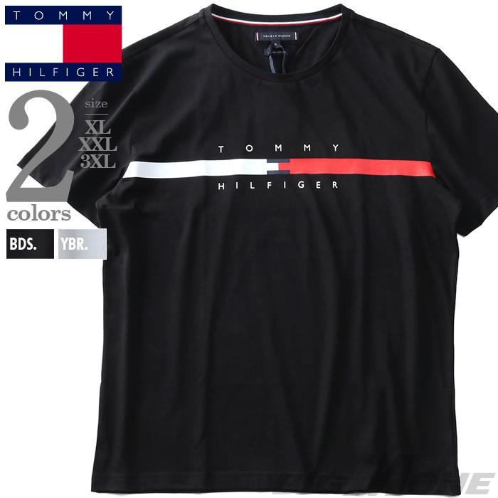 大きいサイズ メンズ TOMMY HILFIGER トミーヒルフィガー ロゴ プリント 半袖 Tシャツ GLOBAL STRIPE CHEST TEE USA直輸入 mw0mw16572