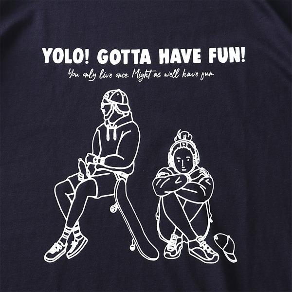 大きいサイズ メンズ DANIEL DODD プリント ロング Tシャツ HAVE FUN! azt-210403