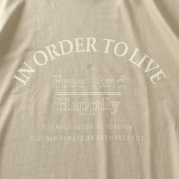 大きいサイズ メンズ DANIEL DODD プリント ロング Tシャツ IN ORDER TO LIVE azt-210406